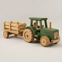 Wooden Tractor with Trailer