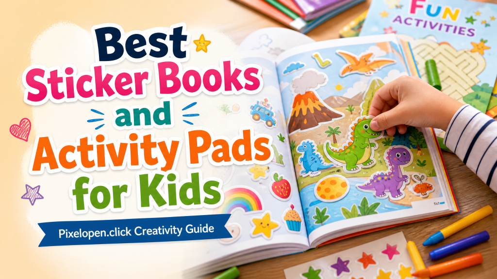sticker books and activity pads for kids